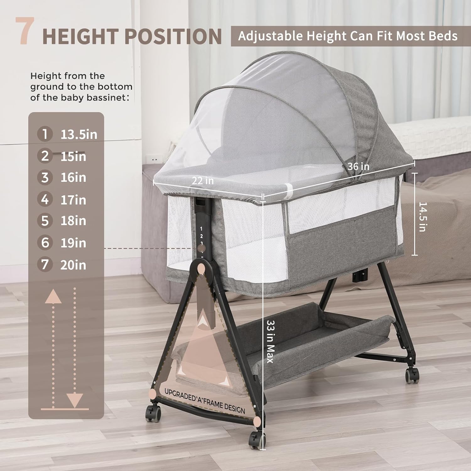 Baby Bassinet Bedside Sleeper - Tots Treasure Trove