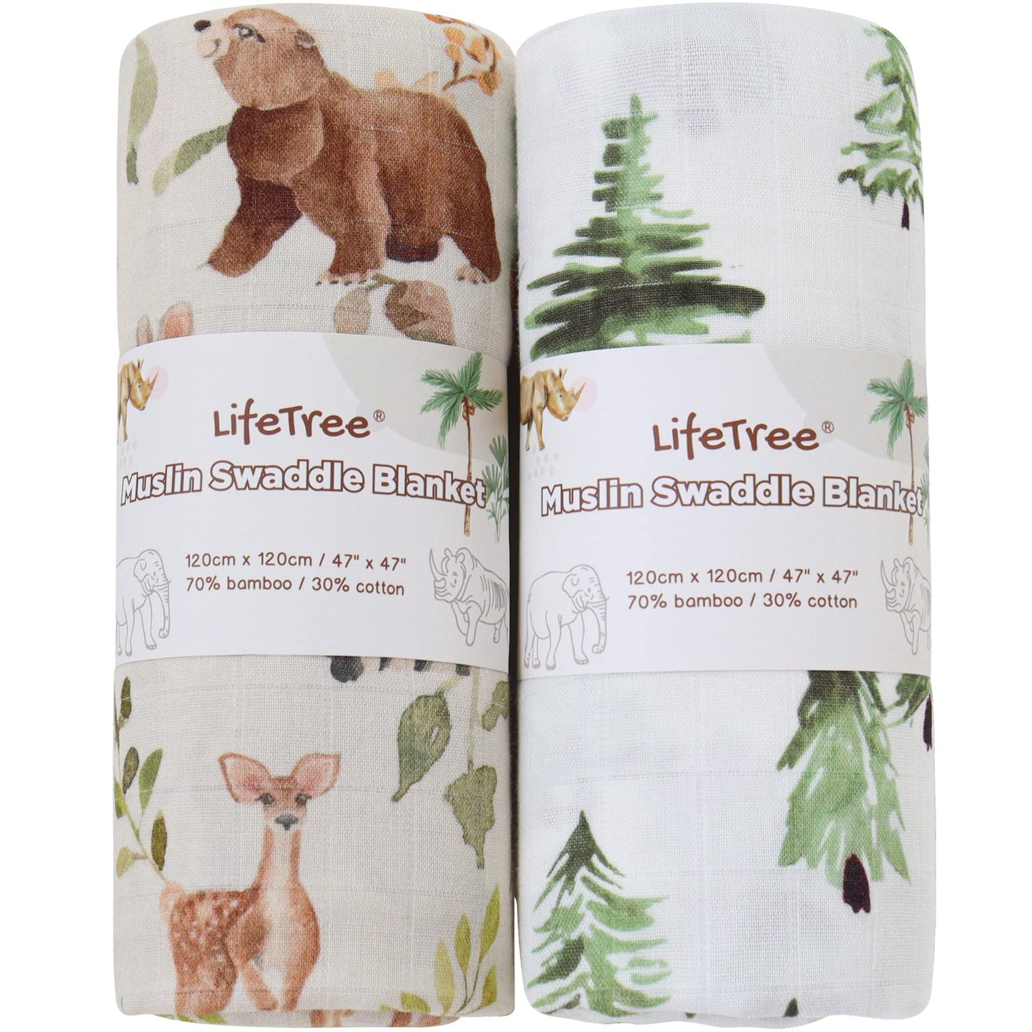 LifeTree Muslin Swaddle Blankets - Tots Treasure Trove