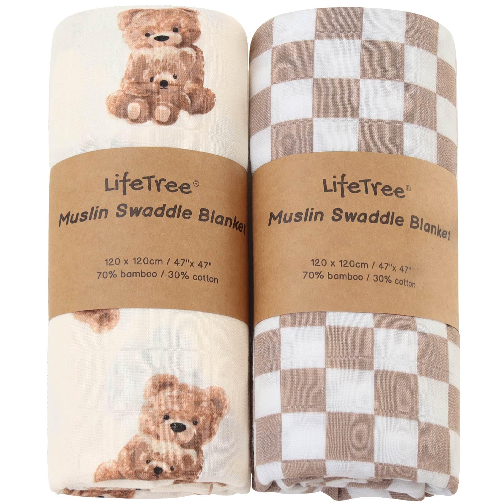 LifeTree Muslin Swaddle Blankets - Tots Treasure Trove