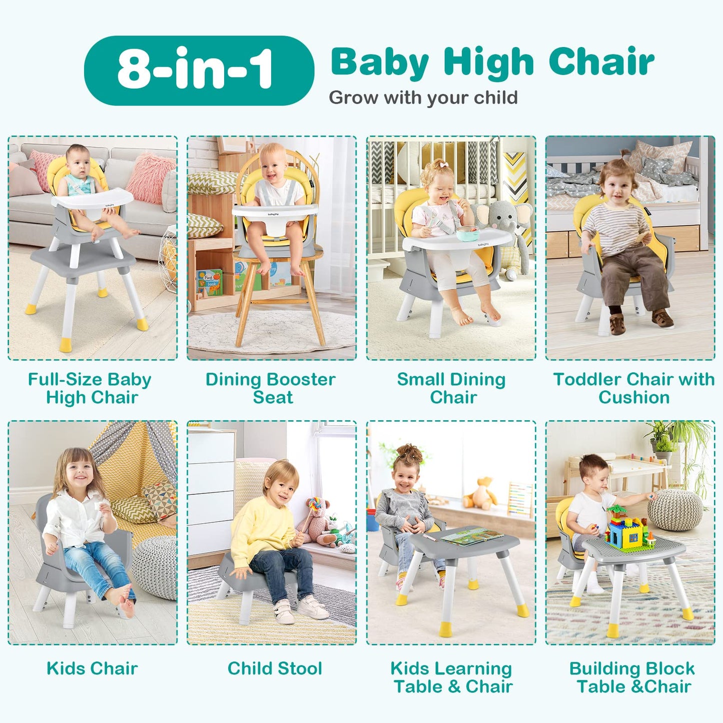 BABY JOY High Chair - Tots Treasure Trove