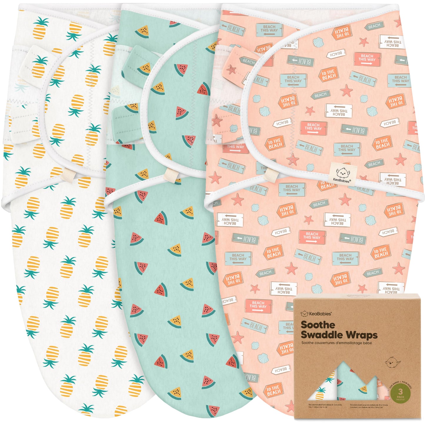 3-Pack Organic Baby Swaddle Sleep Sacks - Tots Treasure Trove